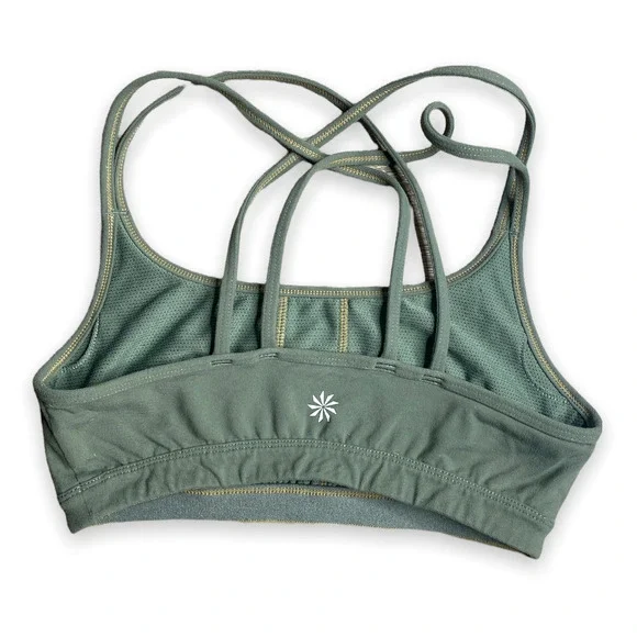 Athleta Full Focus Olive Army Green Sports Bra XS - Extra Small - Picture 7 of 9